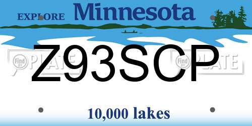 Z93SCP Minnesota License Plate