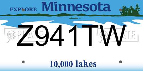 Z941TW Minnesota License Plate
