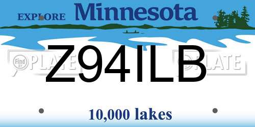 Z94ILB Minnesota License Plate