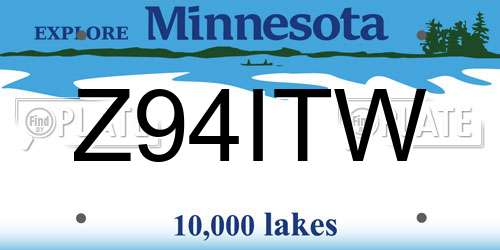 Z94ITW Minnesota License Plate