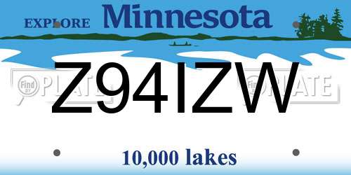 Z94IZW Minnesota License Plate