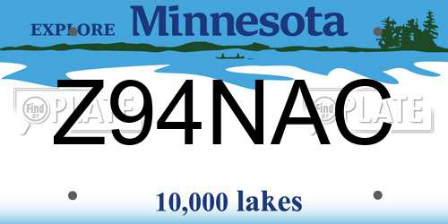 Z94NAC Minnesota License Plate