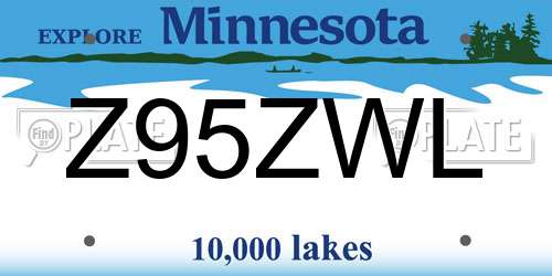 Z95ZWL Minnesota License Plate