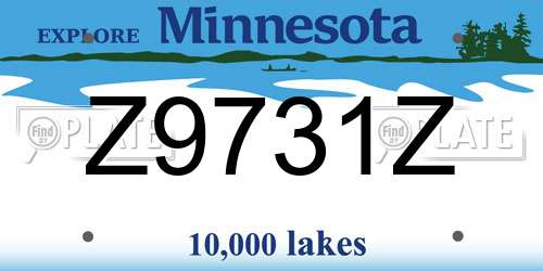 Z9731Z Minnesota License Plate