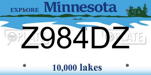 Z984DZ Minnesota License Plate