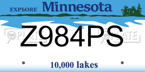 Z984PS Minnesota License Plate