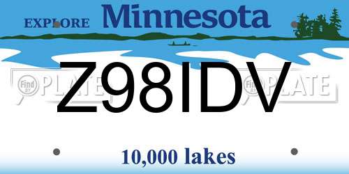 Z98IDV Minnesota License Plate