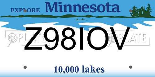 Z98IOV Minnesota License Plate