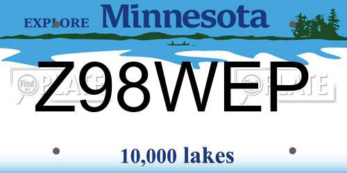 Z98WEP Minnesota License Plate