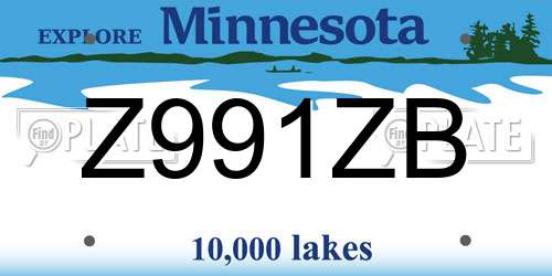 Z991ZB Minnesota License Plate