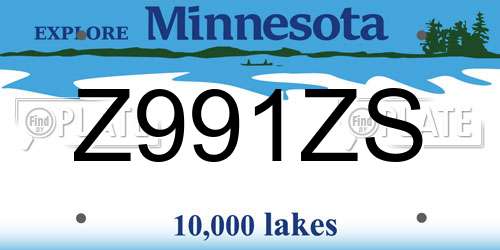 Z991ZS Minnesota License Plate