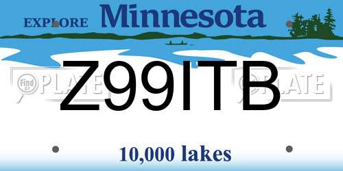 Z99ITB Minnesota License Plate