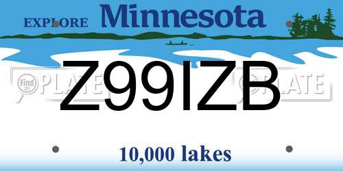 Z99IZB Minnesota License Plate