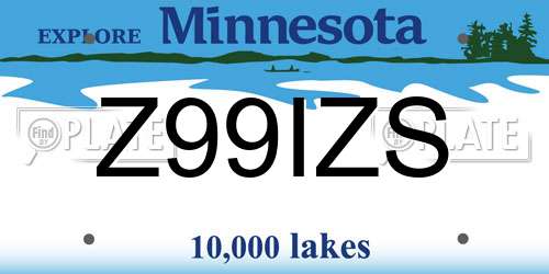 Z99IZS Minnesota License Plate