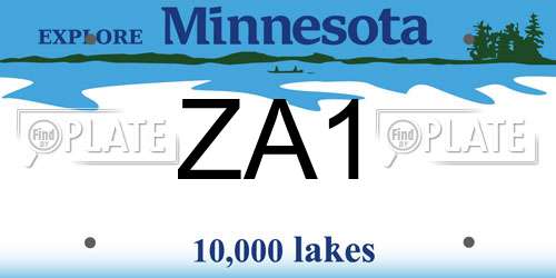 ZA1 Minnesota License Plate