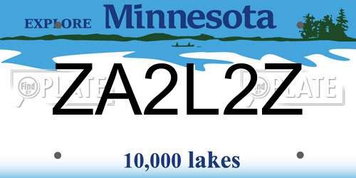 ZA2L2Z Minnesota License Plate