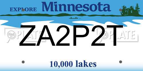 ZA2P2T Minnesota License Plate