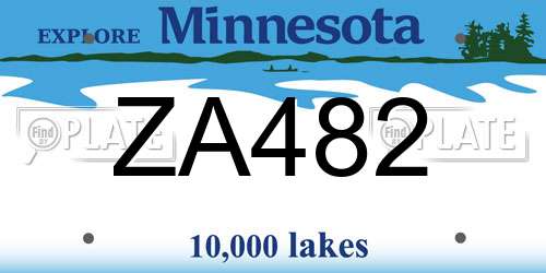 ZA482 Minnesota License Plate