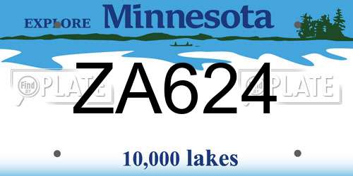 ZA624 Minnesota License Plate