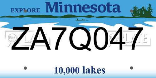 ZA7Q047 Minnesota License Plate