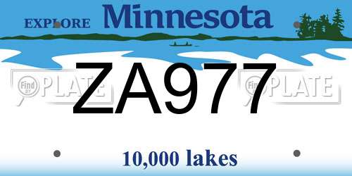ZA977 Minnesota License Plate