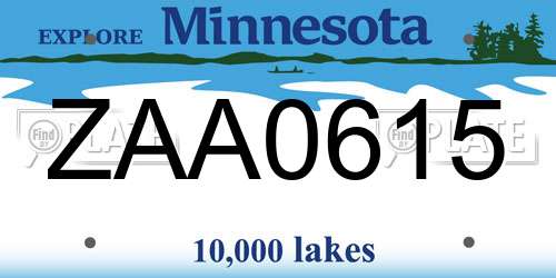 ZAA0615 Minnesota License Plate