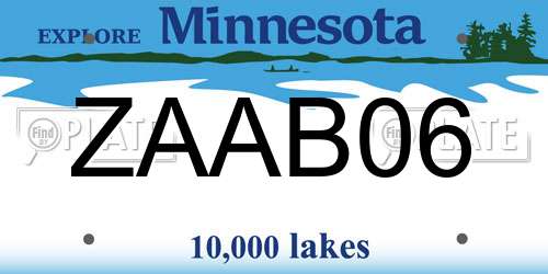 ZAAB06 Minnesota License Plate