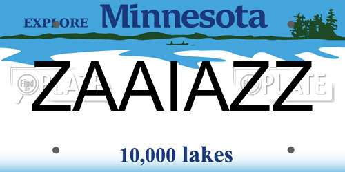 ZAAIAZZ Minnesota License Plate