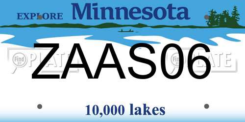 ZAAS06 Minnesota License Plate