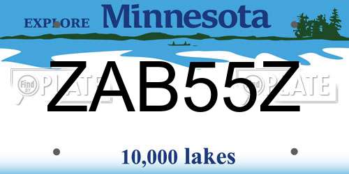 ZAB55Z Minnesota License Plate