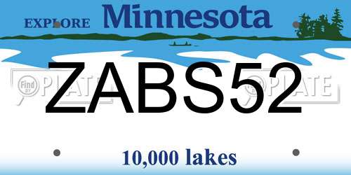ZABS52 Minnesota License Plate