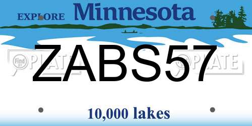 ZABS57 Minnesota License Plate
