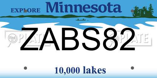 ZABS82 Minnesota License Plate