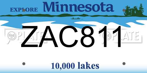 ZAC811 Minnesota License Plate