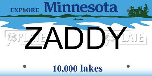 ZADDY Minnesota License Plate