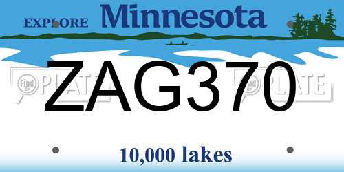 ZAG370 Minnesota License Plate