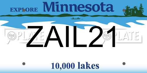 ZAIL21 Minnesota License Plate