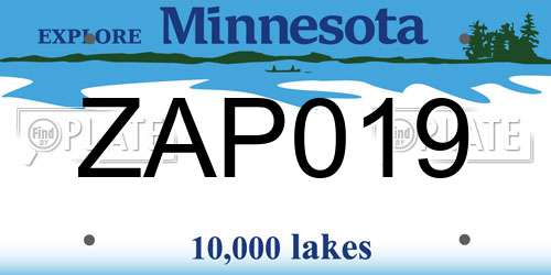 ZAP019 Minnesota License Plate
