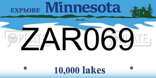 ZAR069 Minnesota License Plate