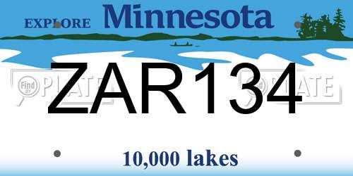 ZAR134 Minnesota License Plate
