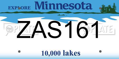 ZAS161 Minnesota License Plate