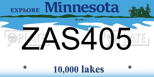 ZAS405 Minnesota License Plate