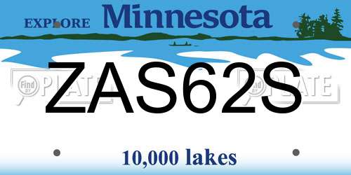 ZAS62S Minnesota License Plate