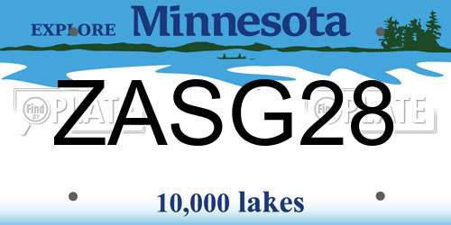 ZASG28 Minnesota License Plate