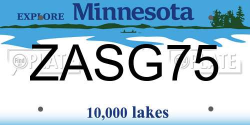 ZASG75 Minnesota License Plate