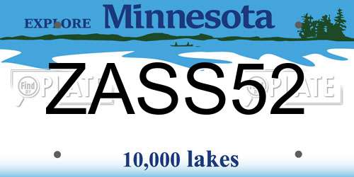 ZASS52 Minnesota License Plate