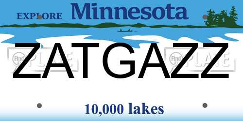 ZATGAZZ Minnesota License Plate