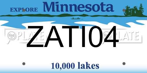 ZATI04 Minnesota License Plate