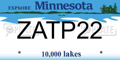 ZATP22 Minnesota License Plate