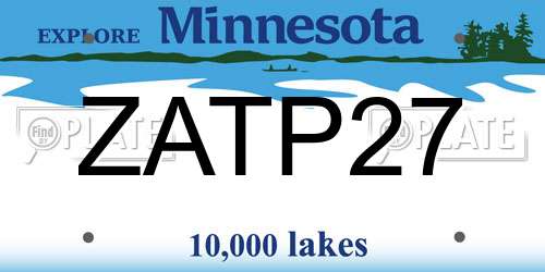 ZATP27 Minnesota License Plate